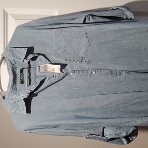 Womens XL blue Ralph Lauren shirt